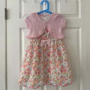 Bonnie Jean Spring/Easter dress with shrug jacket, size 4T